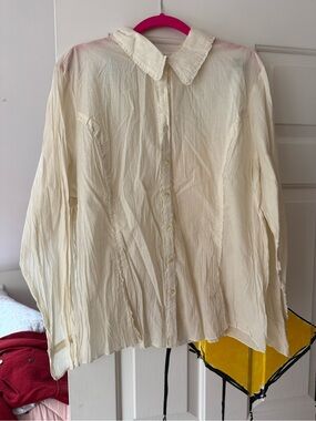 J. Jill Ivory Button-Front Blouse